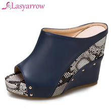 Lasyarrow-Zapatillas de tacón alto con plataforma para mujer, zapatos de fiesta informales, a la moda, nuevas 2024 - compra barato