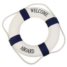 JEYL Decorative Welcome Aboard Nautical Lifebuoy Ring Wall Hanging Home Decoration (Blue, 20cm) 2024 - buy cheap