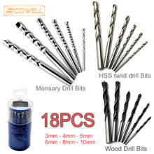 30% Off 18PCS Drill Bits Kit Wood Drill Bits HSS Twist Jobber Drills Monsary Drill Bits Multi Tools Bit 3mm 4mm 5mm 6mm 8mm 10mm 2024 - buy cheap
