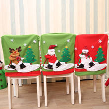 Christmas Chair Santa Claus Cover Set Skiing Style Event Xmas Party Christmas Hat For Chair Dinner Chairs Corving Set 2024 - buy cheap