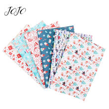 JOJO BOWS 22*30cm 1pc Christmas Faux Synthetic Leather Fabric Printed Sheet For Needlework DIY Hair Bow Handmade Craft Supplies 2024 - buy cheap