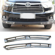 ABS Plastic Car Styling front bumper Bar fog lamp light Frame Cover Trim For Toyota Highlander Kluger 2014 2015 2016 2017 2018 2024 - buy cheap