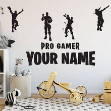 Adesivo de parede de jogos customizável de nome, adesivo de vinil para decoração de parede de quarto de criança, quarto de jogos, videogame, filhotes e internet 53 2024 - compre barato