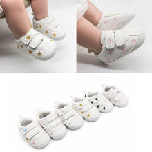 Zapatillas de deporte para bebé de 0 a 18M, calzado antideslizante de cuero, suela suave, con gancho, a la moda 2024 - compra barato
