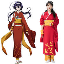 Disfraz de Anime Bungo Stray Dogs, conjunto de Kimono rojo Kyouka Izumi, fiesta de Halloween, Kimono japonés 2024 - compra barato