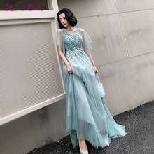 He's Bride Fairy Sweetheart Evening Dress for Women Blue-green Back Zipper Sweep Train Formal Prom Gown Elegant Banquets Vestido 2024 - buy cheap
