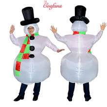 Disfraz inflable de muñeco de nieve para hombre y mujer, traje de Navidad para adultos, fiesta de Halloween, Carnaval, vestido de lujo 2024 - compra barato