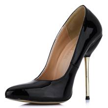 Patent Sexy Party Pointed Toe Stiletto Iron Heel Women Pumps Fashion Dress Work Ladies Office Shoes YJ3845A-A 2024 - buy cheap