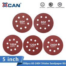 XCAN Sandpaper 100pcs 125mm Round Shape Sanding Disc Hook Loop Sanding Paper Buffing Sheet Sandpaper 8 Hole Sander Polishing Pad 2024 - buy cheap