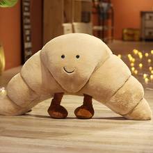 Peluche de Croissant de la sonrisa creativa de 18cm, almohada de pan de comida Kawaii, muñeco suave de peluche, juguetes para bebés, regalos de decoración para el hogar 2024 - compra barato