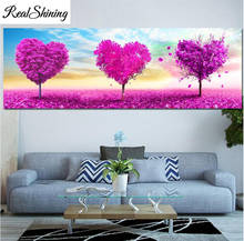 large diamond painting crafts Purple Heart Trees mosaic diamond embroidery full round drill cross stitch landscape 5d art,N1136 2024 - buy cheap