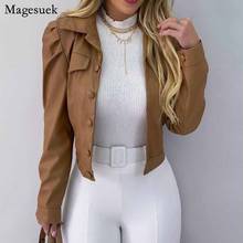 PU Coat Fashion Short Jacket Women Autumn and Winter 2020 Clothes Turn Down Collar Cardigan Jackets Ladies Tops Female  12648 2024 - buy cheap