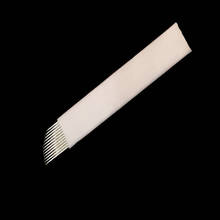 500 шт. оптовая продажа 0,25 мм микроблейдинг иглы 12 Pin Lamina Flex 12 Tebori зубец плоский Перманентный макияж иглы для татуажа микроблейдинг 2024 - купить недорого