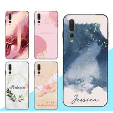 PERSONALISED initials name floral Case for Huawei Honor 50 8X 9X 7A Pro 7C 10i 9 10 Lite 8A 8C 8S Y6 Y9 Y7 2019 Nova 5T 2024 - buy cheap