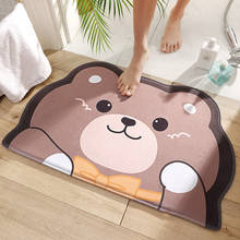 Cartoon Dog Cat Bear Bathroom Rug Home Creative Door Mat Flannel Fast Absorbent Foot Mat Micro-elastic Comfortable Non-slip Mat 2024 - buy cheap