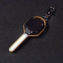 Mini chaveiro de led cob com luz portátil, chaveiro de bolso lanterna de emergência para acampamento com interruptor de borracha 2024 - compre barato