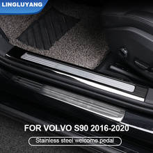 Adequado para volvo s90 2016 2017 2018 2019 2020 barra de limiar pedal bem-vindo guarnição tira acessórios do carro 2024 - compre barato