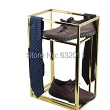 Estante de exhibición multifuncional para zapatos, soporte de muestra multifuncional de Metal para bufanda y cuello, disponible en color dorado 2024 - compra barato