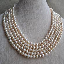 Unique Pearls jewellery Store Long Pearl Necklace 100 inches 6mm White Color Genuine Freshwater Pearl Necklace Fine Jewelry 2024 - buy cheap