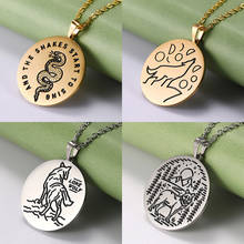Dawapara  Fashion Necklaces for Women Men Stainless Steel  Jewlery Laser Engraving Animal Wolf Snake Camping Pendant Necklaces 2024 - buy cheap