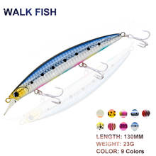 WALK FISH-señuelo de pesca flotante de pececillos, cebos duros artificiales con ojos 3D, Wobblers, herramientas de pesca, 130mm/23g 2024 - compra barato