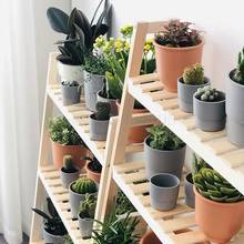  Balcony Fleshy Flower Rack Rack Indoor Solid Wood Multi-storey Floor Living Room Bonsai Fleshy Shelf Stairs Flower Shelf 2024 - buy cheap