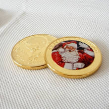 1 шт./лот Санта Клаус рождественские позолоченные круглые монеты веселые рождественские подарки монета бесплатная доставка 2024 - купить недорого
