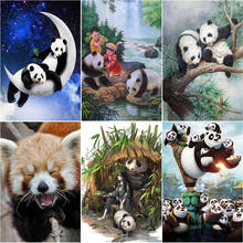 Full square Home Decor Gift Cuadros 5D diamond painting 5D Cross stitch set haft diamentowy colour Mosaic animal Panda landscape 2024 - buy cheap