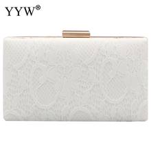 YYW Women'S Elegant Floral Lace Envelope Clutch Evening Prom Handbag Purse Wedding Party Bags Clutches Pochette Femme White 2024 - buy cheap