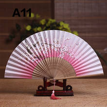 Adornos de decoración para el hogar ventilador plegable estilo japonés chino ventilador femenino de seda 2024 - compra barato