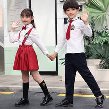 Japanes conjunto de uniformes da escola do estudante para meninas meninos kindergartens trajes roupas crianças camisas de algodão branco correias da marinha saia 2024 - compre barato