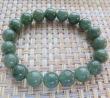 Pulseira de jade de alta qualidade de nova graduação, contas verdes de 9-10mm, elos para homem e mulher, bracelete de sorte 2024 - compre barato