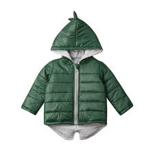 Комплект из 1 предмета; пальто с динозавром для маленьких мальчиков; одежда для маленьких девочек; однотонная хлопковая куртка с капюшоном; одежда 2024 - купить недорого