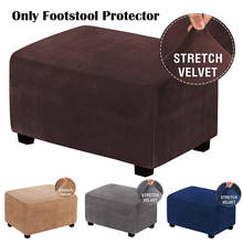 Velvet Ottoman Slipcovers Form Fit Rectangle Footrest Washable Removable Sofa Covers Footstool Protector 2024 - buy cheap
