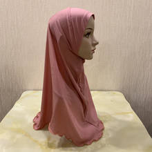 H120 красивый простой мягкий мусульманский хиджаб, натягиваемый исламский шарф amira, крутой шарф для девушек 2024 - купить недорого