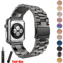 stainless steel strap for apple watch band 44mm 40mm iwatch band 42mm 38mm metal bracelet apple watch 5/4/3/2/1 44 mm +box+tool 2024 - buy cheap