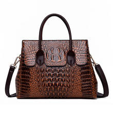 Women's Designer Vintage Crocodile pattern Handbag 2020 New High Quality PU Leather Shoulder Crossbody Bag Luxury Brand Tote Bag 2024 - buy cheap
