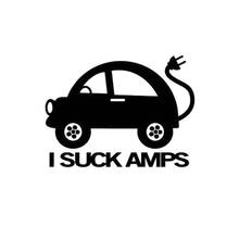 Car Sticker EV Electric Car I Suck Amp Funny Car Truck Battery PVC Car Decoration Sticker Cover Scratch Black/white, 13cm*9cm 2024 - buy cheap