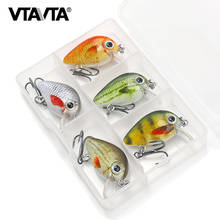 VTAVTA Mini Crank Bait 5 шт. плавающие воблеры для рыболовной приманки набор воблеров искусственная приманка 1,5 г поддельная рыба жесткие приманки Minnow 2024 - купить недорого