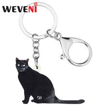 WEVENI-llaveros de acrílico negro para mujer y niño, joyería de Animal de Mascota, regalo divertido, accesorios de bolso 2024 - compra barato