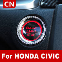 Car Alarm Engine Start Stop Button Key Decoration Star Ring Sticker Car Interior Modification Ignition Switch For Honda Civic 10 2024 - buy cheap