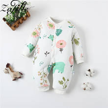 ZAFILLE Winter Jumpsuit For Baby Soft Cotton Dinosaur Print Newborn Baby Clothes Unisex Baby Boy Winter Clothes 2024 - buy cheap