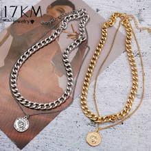 17KM Vintage Multi-layer Necklaces Coin Chain Choker for Women Metal Gold Color Fashion Portrait Chunky Chain Necklaces Jewelry 2024 - buy cheap