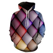 Colorful Grid 3D Hoodies Men Women Hip Hop Sweatshirts Winter Autumn Hoody Pullover Tracksuits Casual Crewneck Hooded Streetwear 2024 - buy cheap
