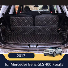 Bom! Tapete especial para porta-malas de mercedes benz, gls 400, 7 bancos, 2017, à prova d'água, forro de carga, gls400 2016 2024 - compre barato