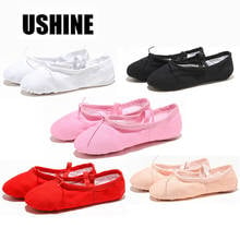 USHINE Flat Canvas Head Black White Soft Zapatos De Punta De Ballerina BD Ballet Belly Gym Yoga Dance Shoes Children Woman Man 2024 - buy cheap