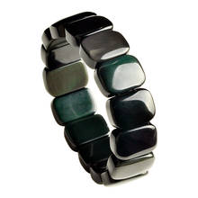 Pulseira de pedra natural arco-íris obsidian original wrap pulseira pulseiras para mulheres homens encantos presente sorte jóias atacado 2024 - compre barato