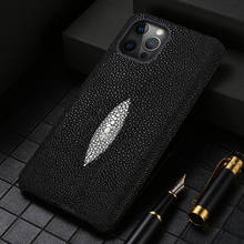 Genuine Stingray Leather Phone Case for iPhone 13 Pro Max 12 Mini 12 11 Pro Max X XR XS MAX 6 6S 8 7 Plus 5 SE 2020 Luxury Cover 2024 - купить недорого