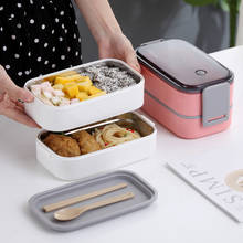 New Lunch Box Bento Box for Student Office Worker Double-layer Microwave Heating Lunch Container Food Storage Container 2024 - buy cheap