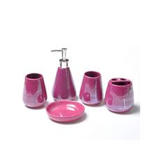 Pearl Glaze Ceramic Toiletries Five-piece Set Gargle Mug Lotion Bottle Toothbrush Holder Dish Smile Toilet Bathroom Accessories 2024 - buy cheap